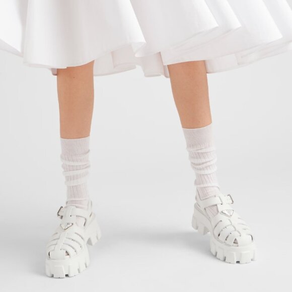 Prada Shoes - NIB Prada Monolith Soft Cage Sandals – White, Size 36